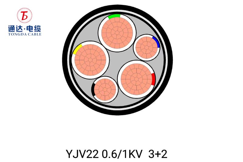 XLPE insulated steel tape armored PVC sheated power cable (YJV22)