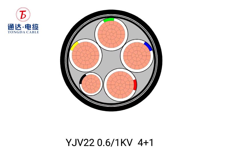 XLPE insulated steel tape armored PVC sheated power cable (YJV22)